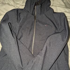 Bluish Grey Small Tommy Hilfiger soft shell coat with hood